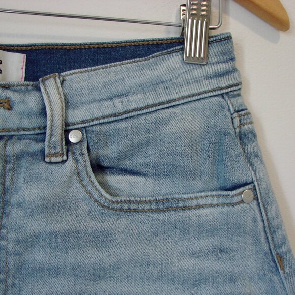 PINK Victoria's Secret Denim Jean Shorts Cut Offs Raw Hem High Waist Size 8 - Picture 6 of 11